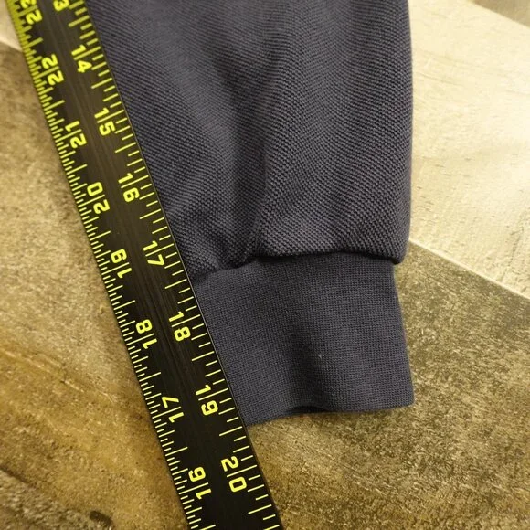 Lacoste Long-Sleeve Polo Shirt Men’s‎ Medium Navy Classic Cotton Croc Logo - Picture 7 of 11